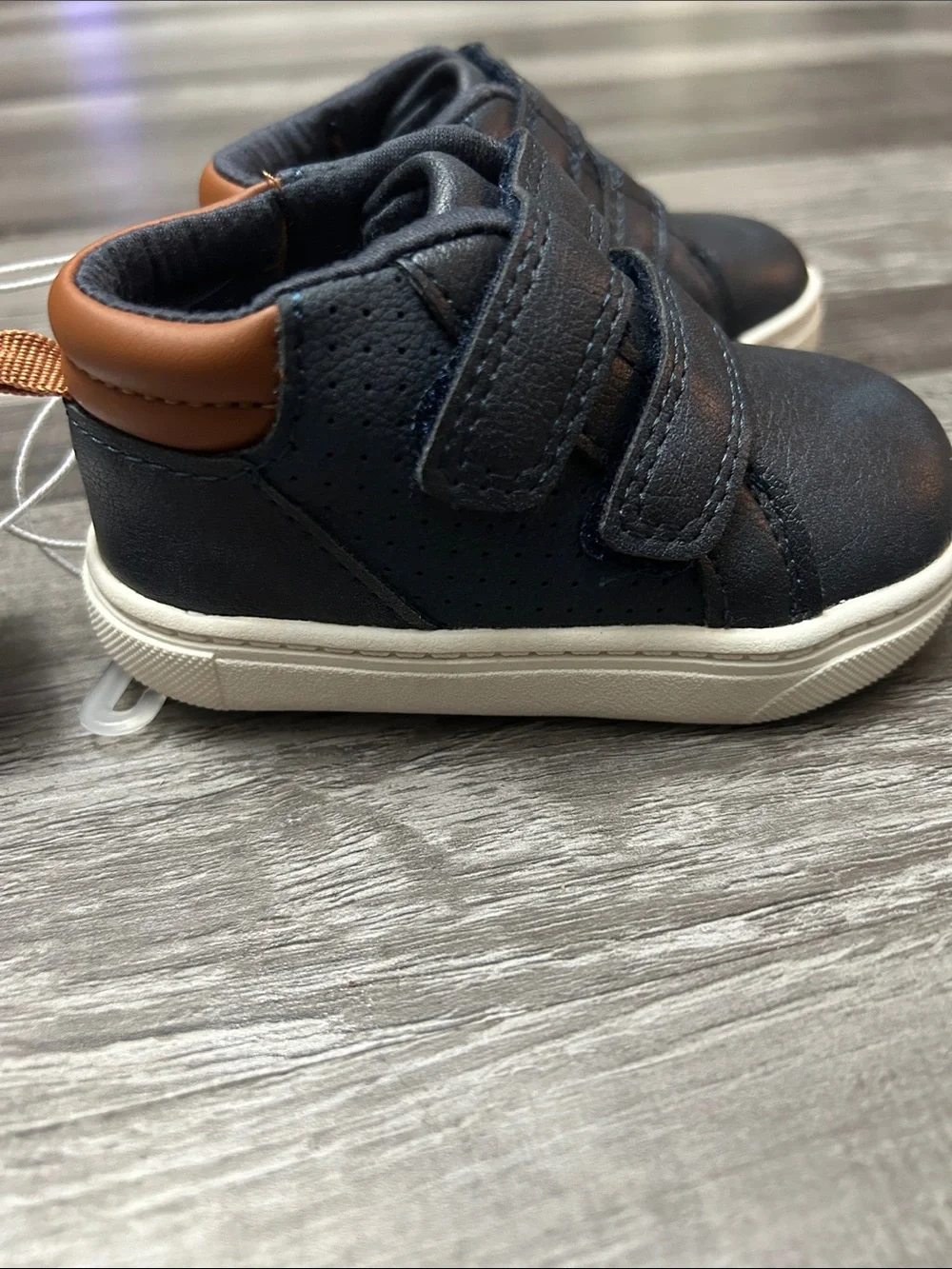 Carter's Navy and Brown Double-Strap Baby Sneakers